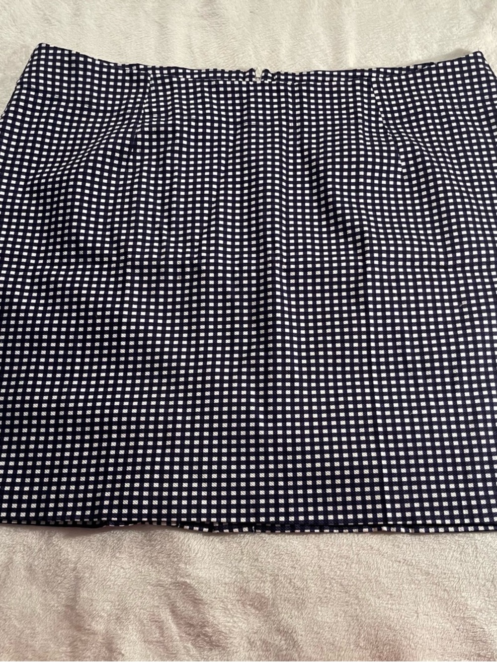 Navy and White Gingham Pencil Mini Skirt 22W Avon Signature Collection